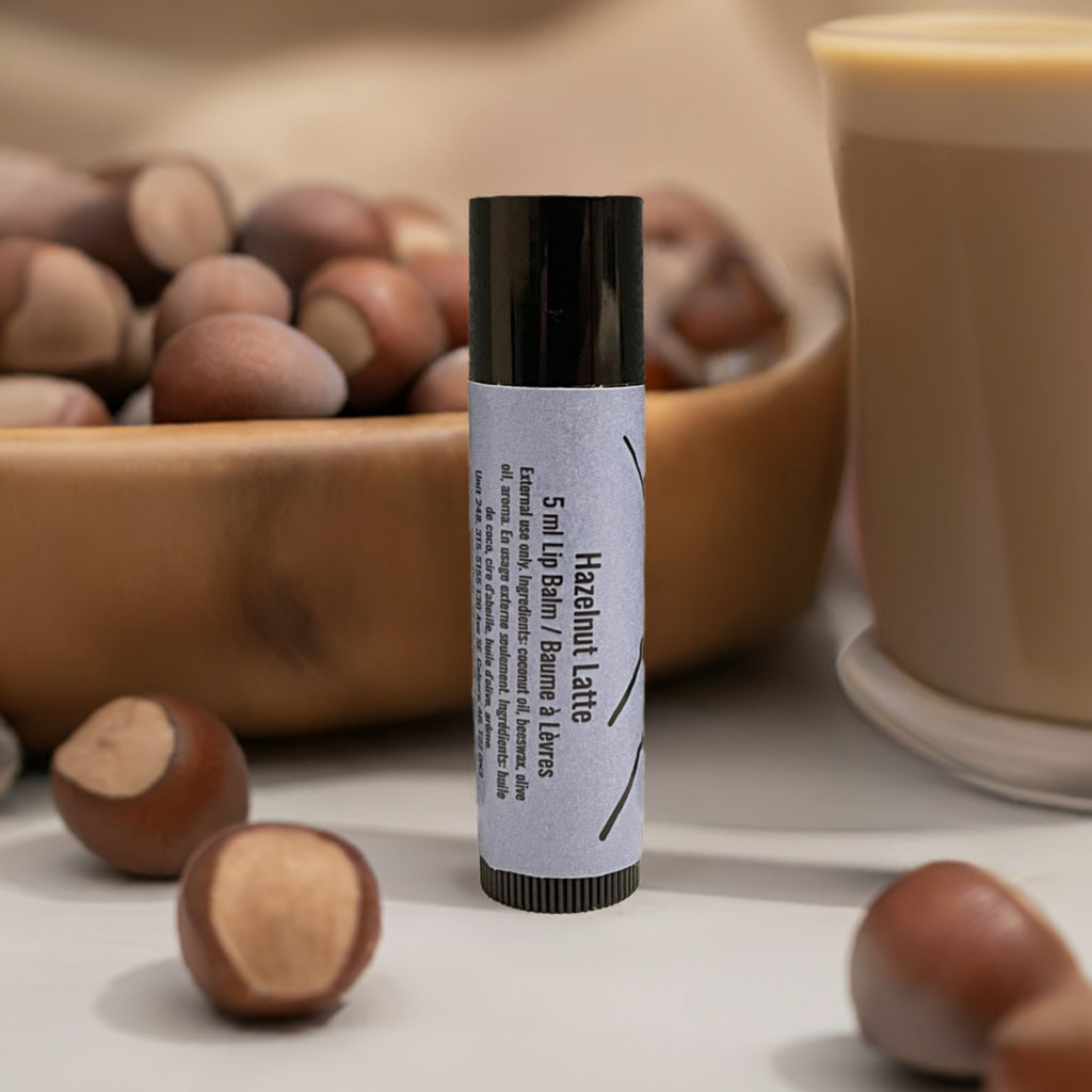 Lip balm and hazelnut latte 